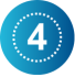 blue circle, white dotted inner border and the number 4