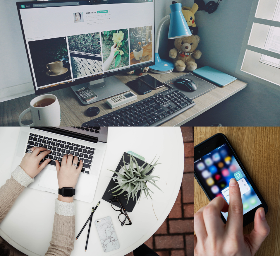 Desktop, laptop and app photo