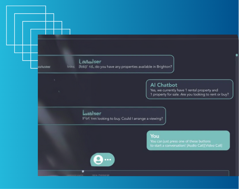 Example conversation screen with a web chat