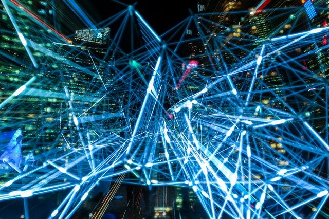 blue interconnected lines to represent leased lines connectivity blue interconnected lines to represent leased lines connectivity