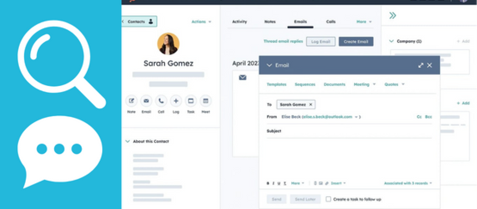 Platform screenshot with magnifying glass icon
