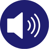 White sound Icon on a dark blue background