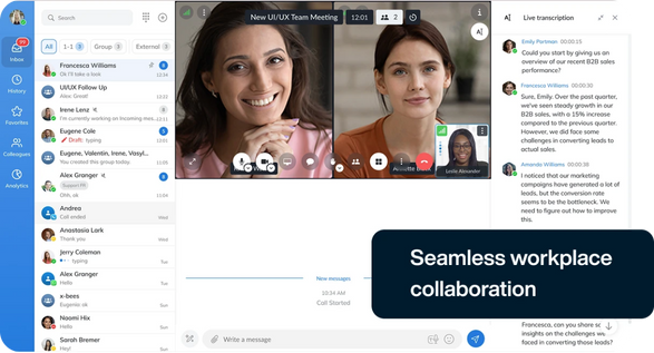 Wildix Collaboration 7 Artificial Intelligence workplace collaboration screenshot