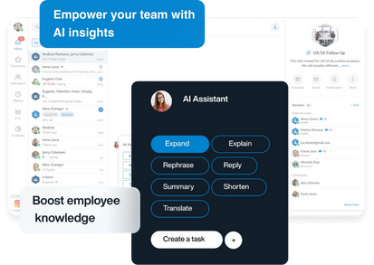 Wildix Collaboration 7 Artificial Intelligence screenshot of platform