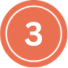 Coral circle with a white number 3 in the centre