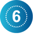 blue circle, white dotted inner border and the number 6
