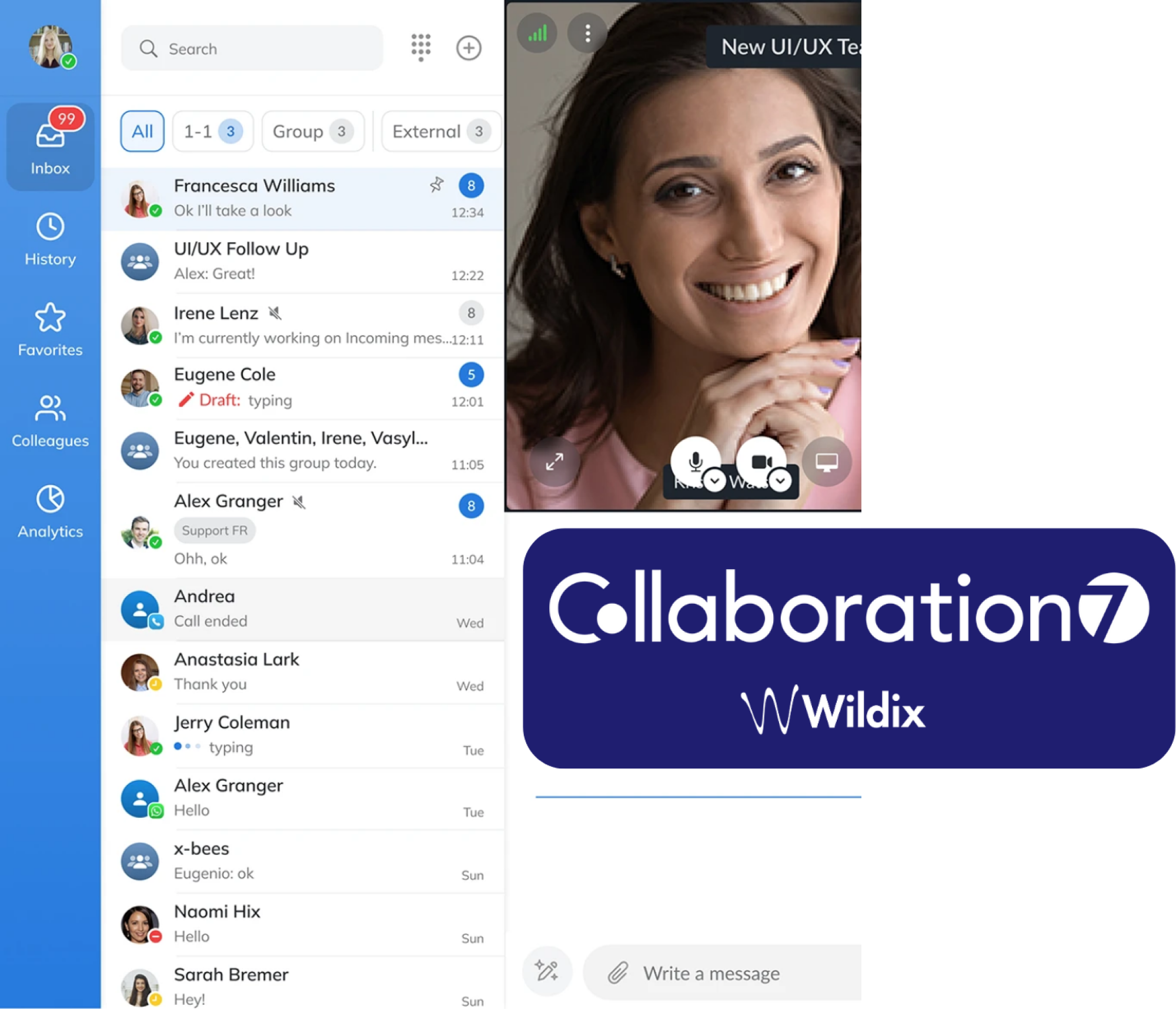 Wildix Collaboration 7 dashboard example