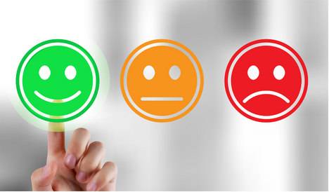 green circle icon with happy face, orange circle icon with ok face and red circle icon with unhappy face.