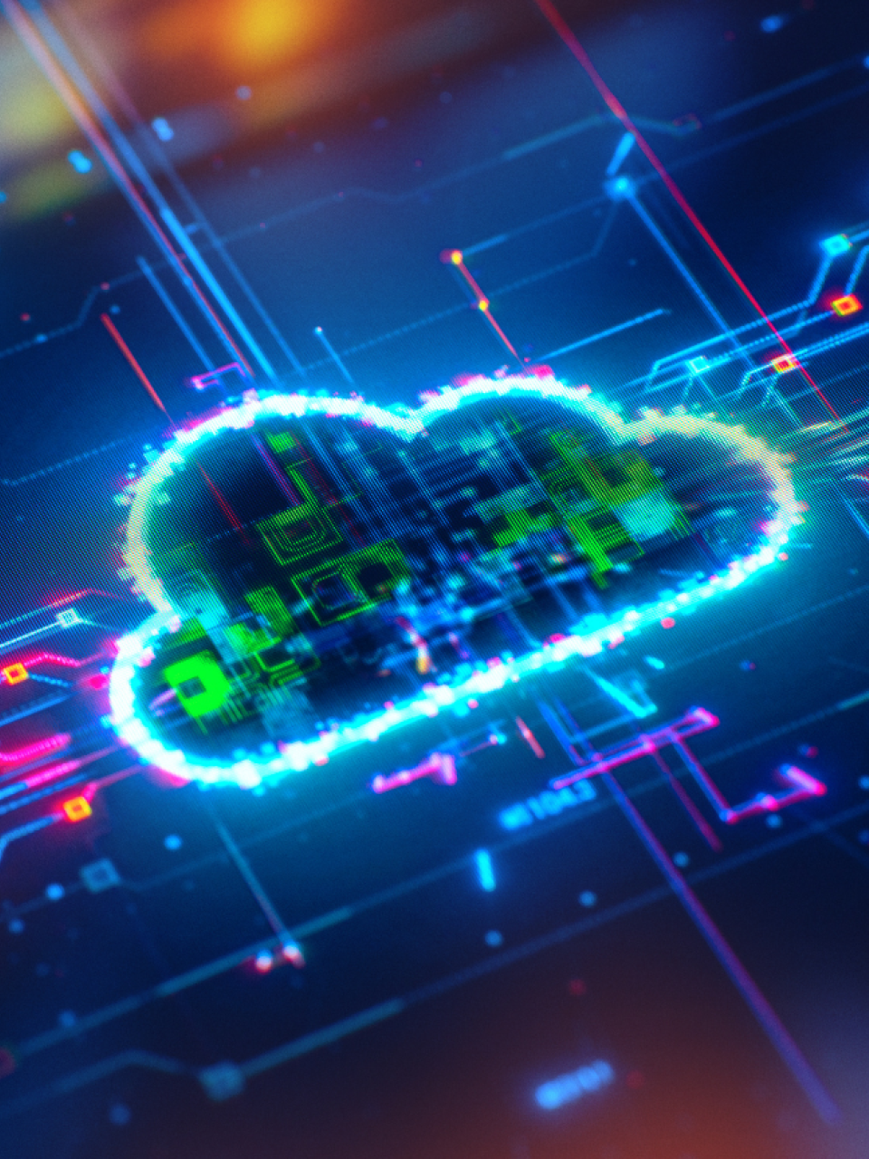 Cloud shape on a circuit board