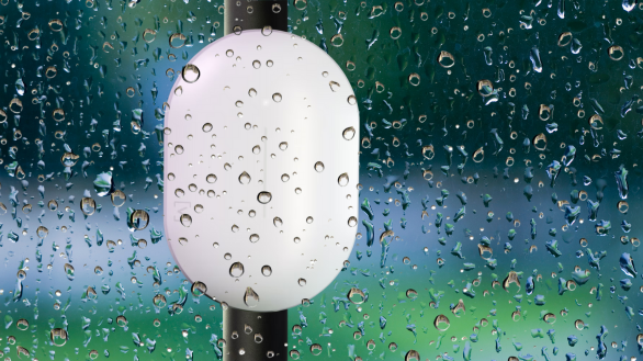 Alta Labs AP6-Pro Outdoor white module on a rainy background