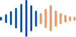 Voice sound icon blue and orange. 