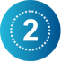 blue circle, white dotted inner border and the number 2
