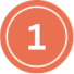 Coral circle with a white number 1 in the centre