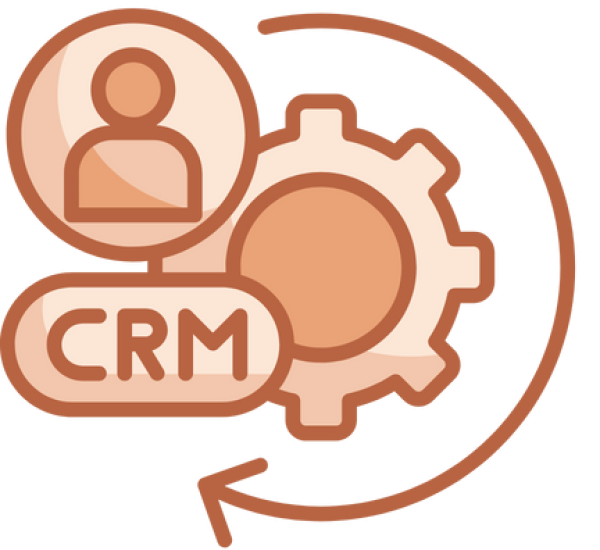 CRM integration icon with a person and cog