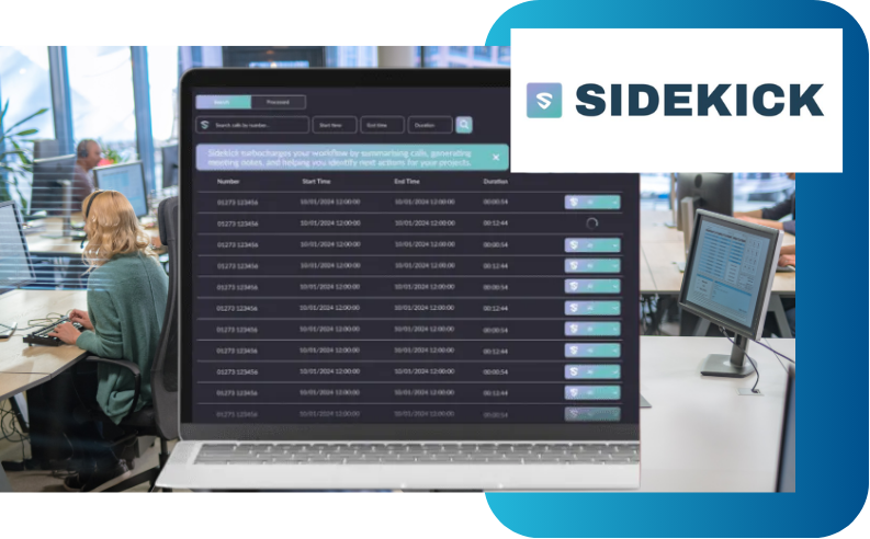 Example iPECS SIDEKICK dashboard
