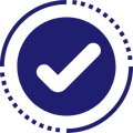 Dark blue tick icon