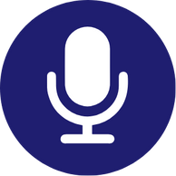 White microphone Icon on a blue background