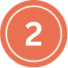 Coral circle with a white number 2 in the centre