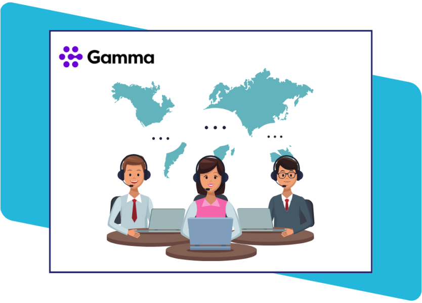 Gamma logo and Contact Centre icon