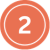 Coral circle with a white number 2 in the centre