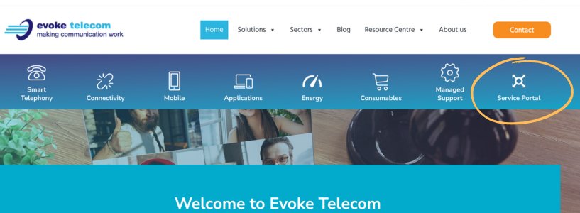 Evoke Telecom Service portal login