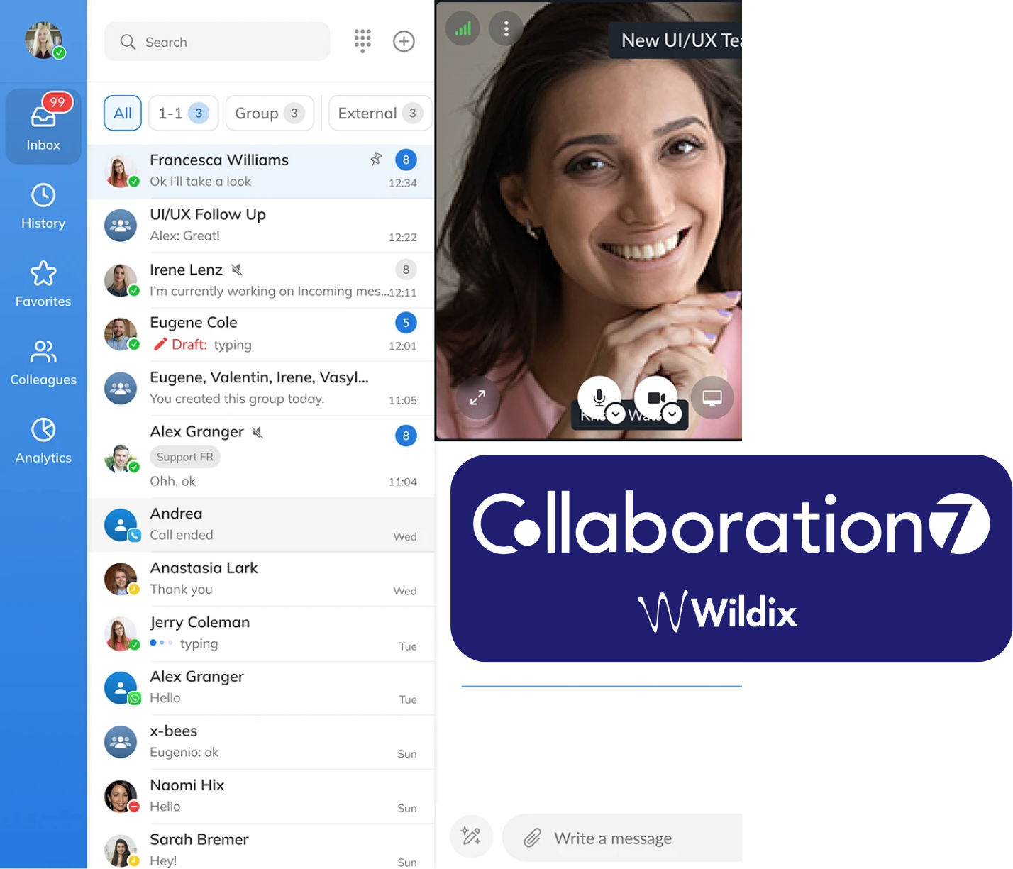 Wildix Collaboration 7 dashboard example